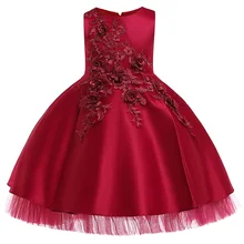 Лидер продаж; кружевное модное рождественское платье для маленьких девочек; детское платье принцессы с цветочным рисунком; платье подружки невесты для свадьбы; праздничные платья для выпускного вечера для девочек
