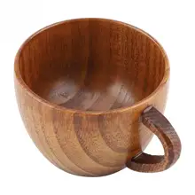 Портативный натурального дерева чашка с ручкой деревянная чайная чашка, кофейная пиво, сок кружка подарок