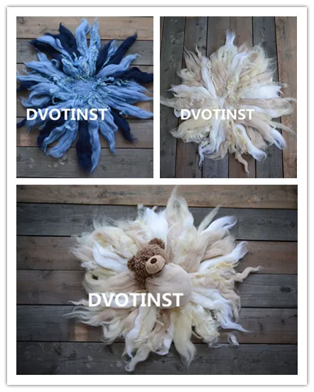 

Dvotinst Baby Photography Props Wool Background Blanket Mat Basket Filler Newborn Fotografia Accessory Studio Shoot Photo Props