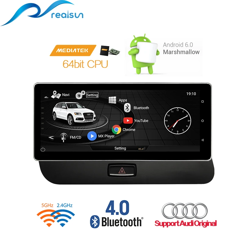 Realsun 10,25 дюймов Audi A4 B8 A5 S4 S5 Q5 концертный MMI 3g ram 32G rom Восьмиядерный Android 7,0 система 4G сетевая Автомобильная gps навигация