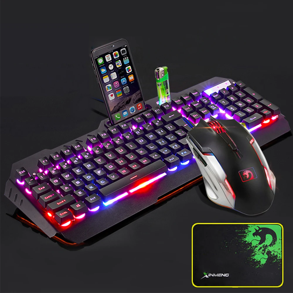 Клавиатура и мышь с механическим ощущением USB Проводная эргономичная игровая