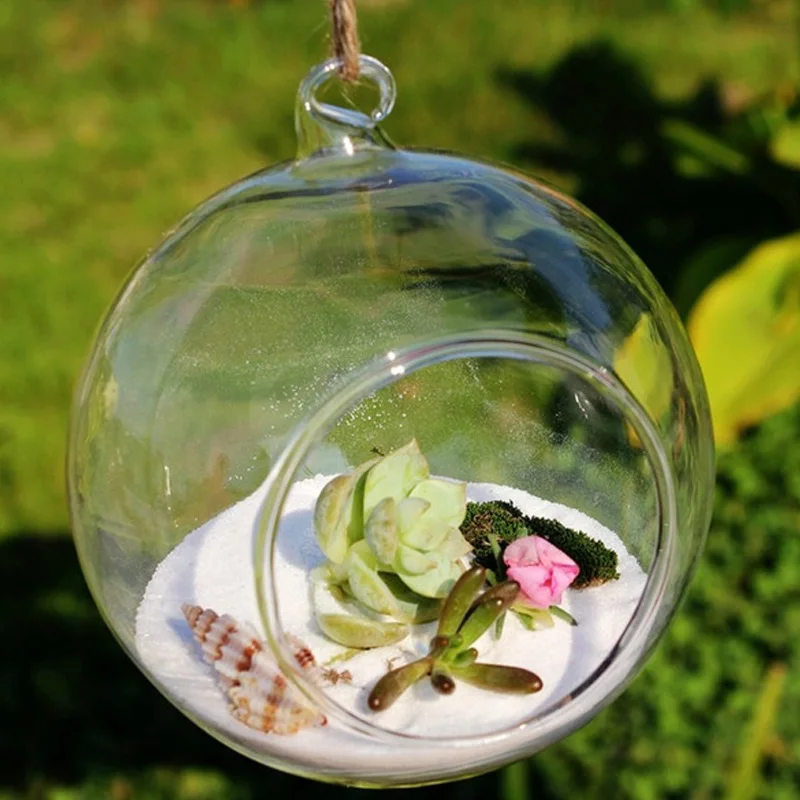 Подвесной стеклянный шар прозрачная ваза цветочные растения акриловый магазин Террариум ваза контейнер микро пейзаж DIY свадебный Декор для дома