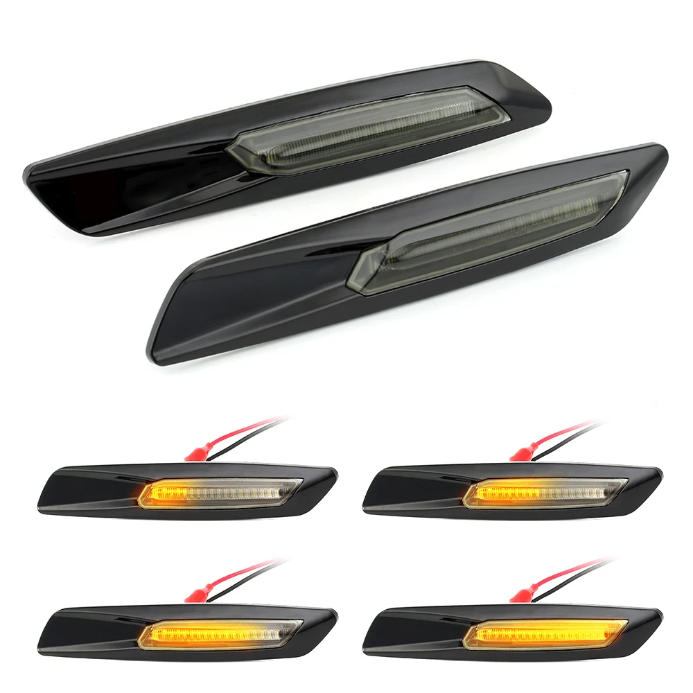 

2PCS Flowing Water LED Fender Side Marker Light Amber Turn Signal Light Lamp for E60 E61 E81 E82 E87 E88 E90 E91 E92 E93 X1 E84