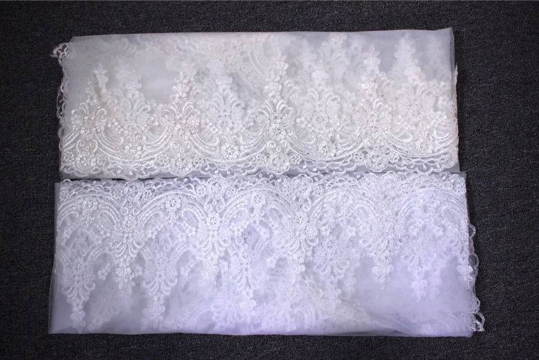Свадебная фата Mrs Win Классическая кружевная Однослойная с аппликацией элегантный