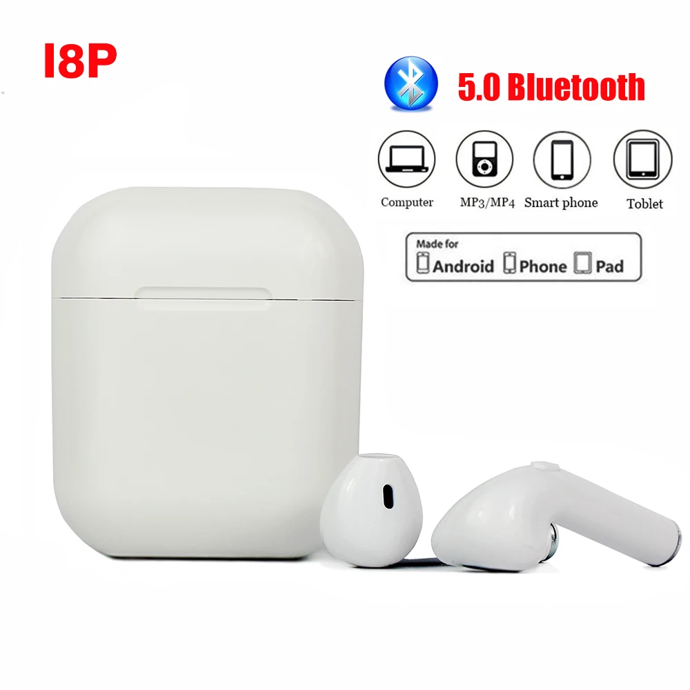 

I8P TWS Wireless Stereo earbuds 5.0 Bluetooth Headphone air ear Mini Sports Earphone for iPhone X iPad Apple Watch samsung pods