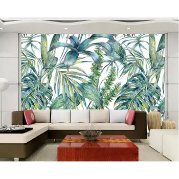 

Custom wallpaper 3d photo mural living room bedroom wallpaper Nordic hand drawn tropical leaves TV backdrop wall paper
