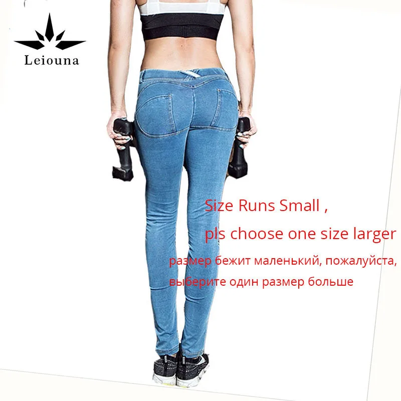 

Leiouna New Sexy High Waist Beauty Buttocks Push Up Pants Tight Skinny Fitness Women Boyfriend Ripped Mom Warm Jeans For Femme