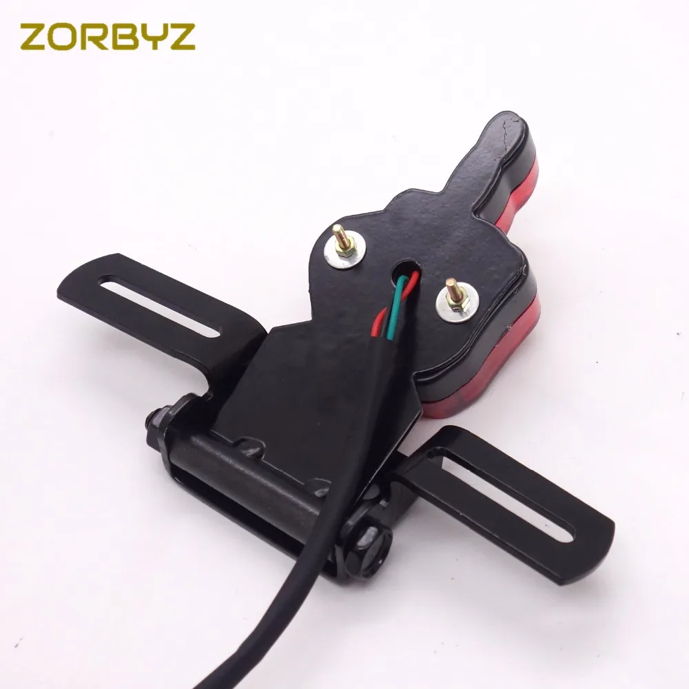 ZORBYZ средний палец светодиодный задний номерной знак тормозной фонарь для мотоцикла Harley Bobber Chopper