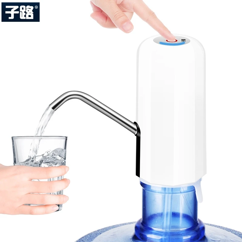 

ZILU Portable Touch-tone Wireless Rechargeable Electric Pump Water Dispenser with USB Cable for 4.5L - 18.9L Barrelled Water