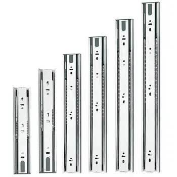 

2Pcs 3 Stage Smooth Mute Drawer Track Slide Guides Rail Furniture Fittings Stainless Steel Kitchen Cupboard Drawer Hardware