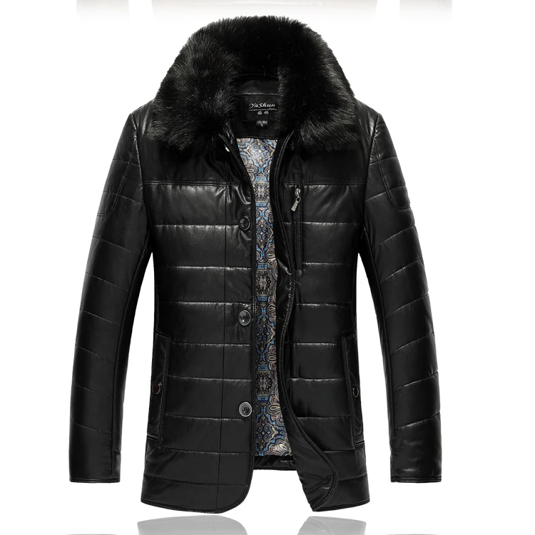 XL-7XL, 8XL, 9XL, модная зимняя кожаная куртка, Мужская, утолщенная, теплая, меховой воротник, искусственная кожа, пальто, мужские парки размера плюс, Jaqueta De Couro