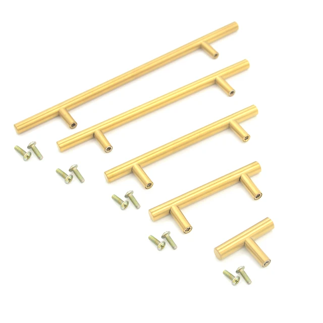 Best Price Gold Stainless Steel T bar Door Handle Cabinet Knobs Furniture Handles Pull for Kitchen Furniture Cupboard Drawer 64-160mm Best Price Gold Stainless Steel T bar Door Handle Cabinet Knobs Furniture Handles Pull for Kitchen Furniture Cupboard Drawer 64-160mm