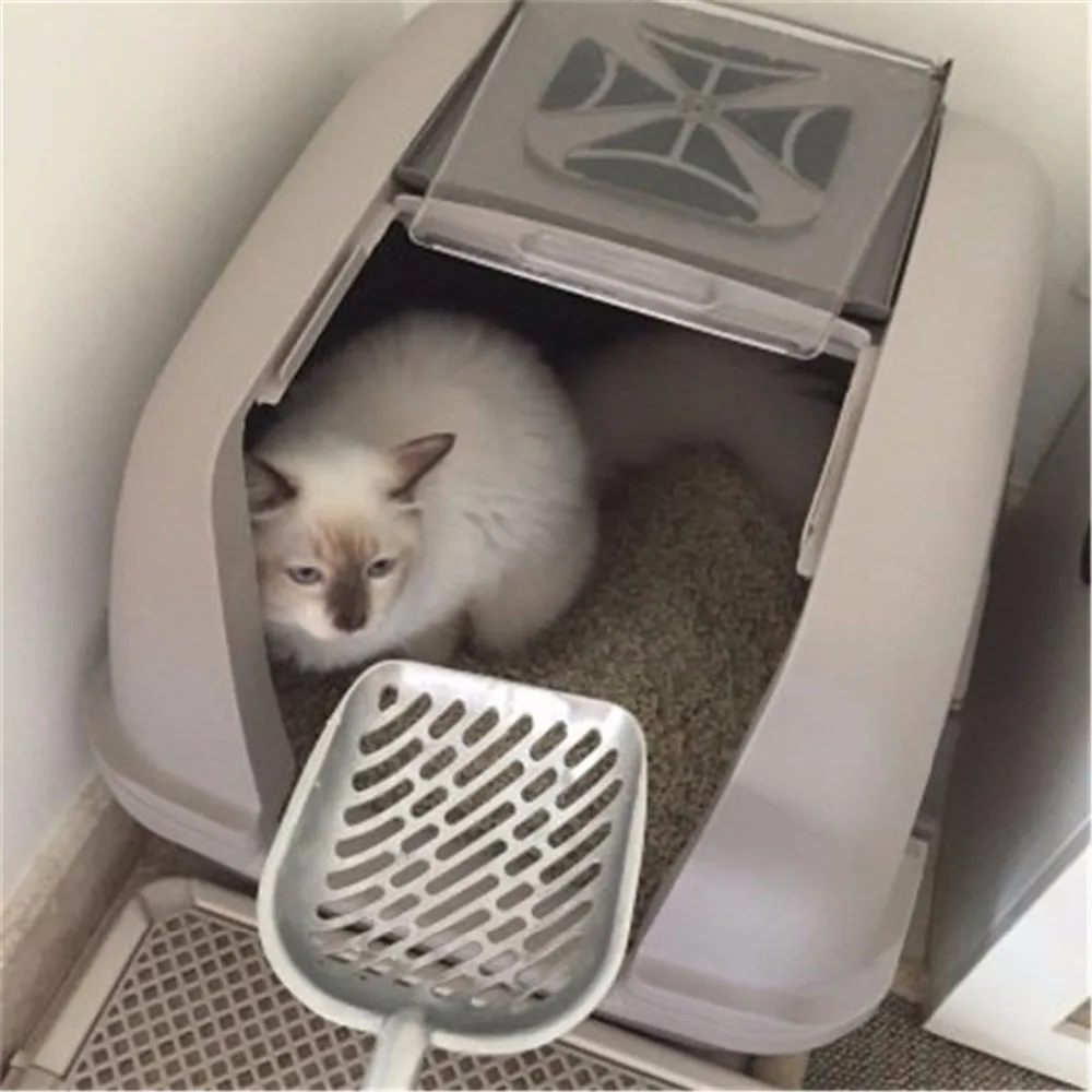 Алюминиевый резиновый для домашнего питомца кота совок кошачьего наполнителя