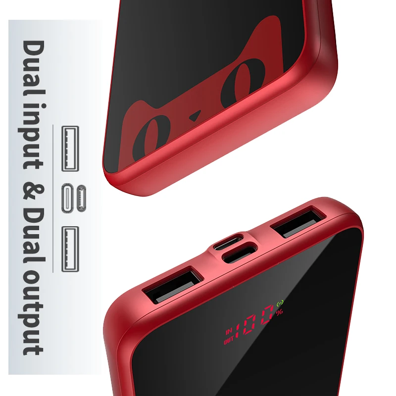 Cargador inalámbrico Baseus 10000mAh Qi para iPhone Samsung S10 Xiaomi mi 9 Batería Externa cargado