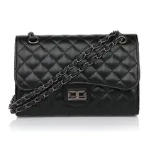 Classic diamond pattern 2.55 black chain shoulder handbag Womens cross body vintage lock bags with big small mini sizes