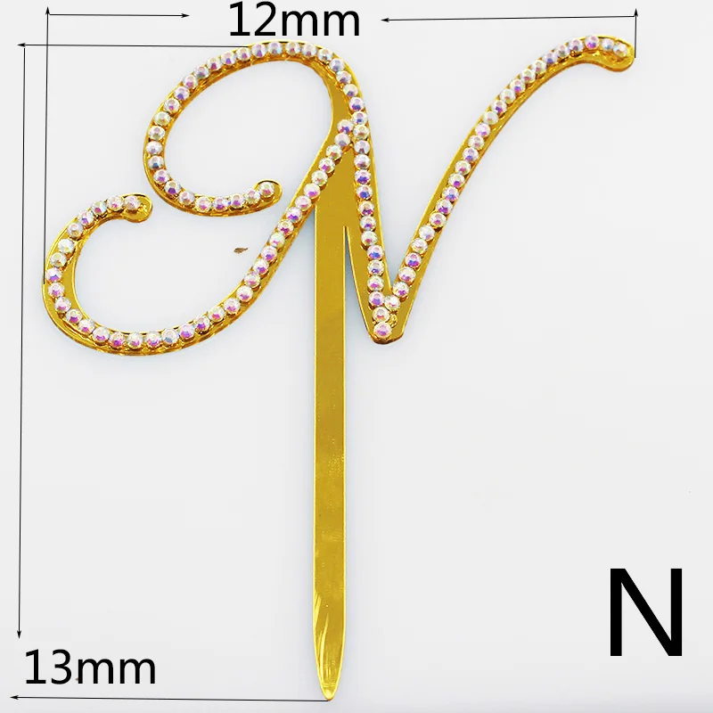 Свадебный торт Топпер Английский алфавит A до Z монограмма, инициалы буквенные Стразы украшения торта на день рождения