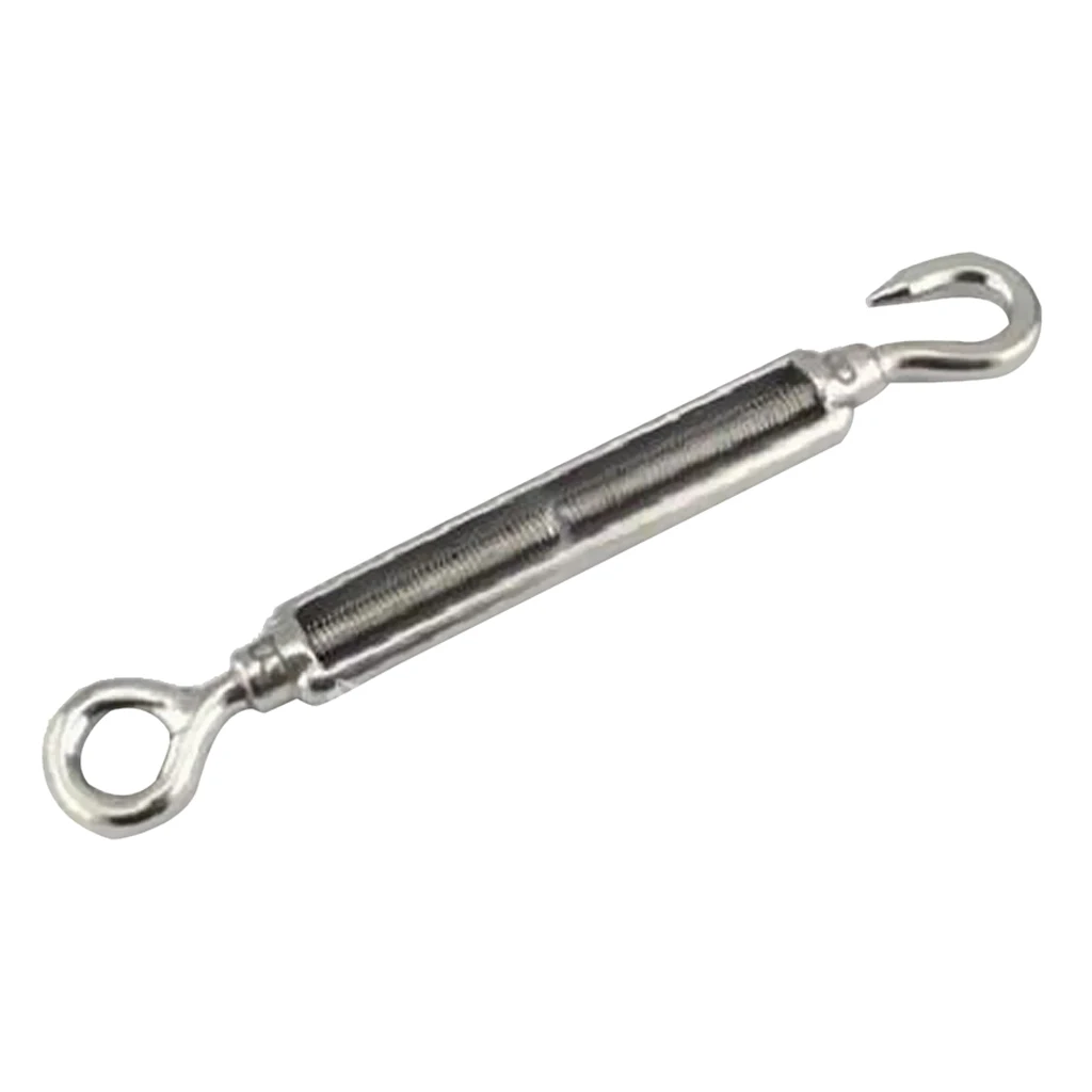 Stainless Steel Hook & Eye Turnbuckle Tighten Wire Rope Tool, Pack Of 5, 97mm