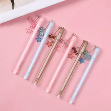 1 шт. модная гелевая ручка с сердечком для девочек, школьные канцелярские принадлежности, ручки-подвески со звездами, школьные канцелярские принадлежности для офиса, PH116