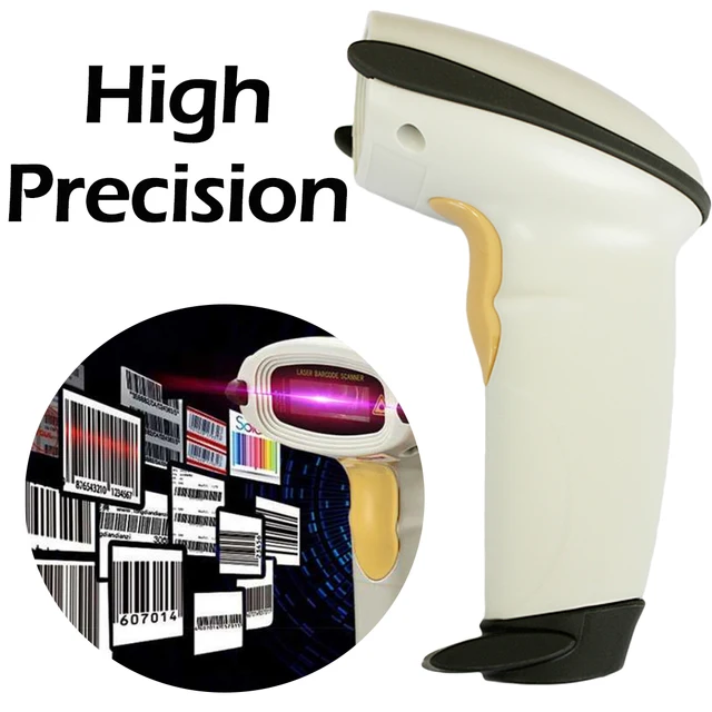 Best Price High Quality Brand New White POS Supermarket Handheld Wired Laser Barcode Scanner Bar Code Scanning Reader + USB Cable Wholesale Best Price High Quality Brand New White POS Supermarket Handheld Wired Laser Barcode Scanner Bar Code Scanning Reader + USB Cable Wholesale