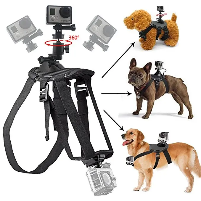 Beste Go Pro Fetch Hond Mount Harnas Hond Borstband Mount voor Gopro Hero 5 4 sessie 3 + 3 SJ5000 Hond borstband Camera Accessoires