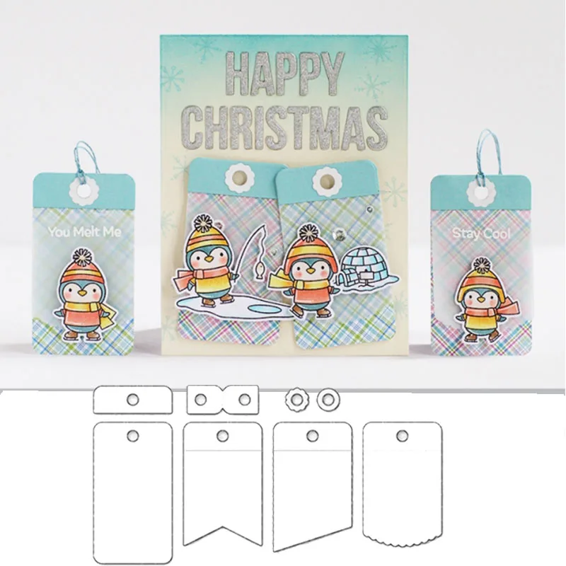 

8Pcs/set Banner Tag Frame Metal Cutting Dies Stencil for DIY Scrapbook Album Embossing Decoration Cards Crafts Die Cut Template