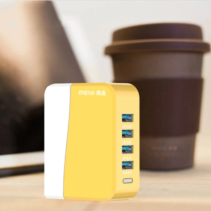 Meiyi 5 فولت 4a max (حقيقية) السفر العالمي شاحن محول الهاتف 4 ميناء usb الجدار شاحن لفون 8 7 6 ل سامسونج اللوحية