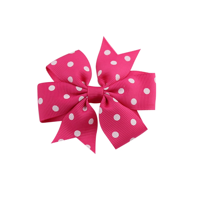 Polka Dot Grosgrain Ribbon Bows with Alligator Clip Kids Girls Colourful Bow Tie Hairpins Headwear Hair Accessorises (13)