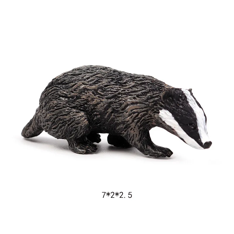 Simulation Forest Wild Animal Model One Piece Badger Wolverine Anteater Beaver Bear Action Figure PVC Toy Figurine Gift for Kids - Цвет: 1