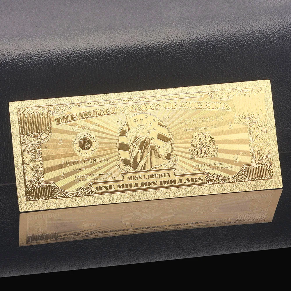 Home Decor Бумага деньги сувенирной Америки USD один миллион долларов золото банкноты в 99.9% золото Фольга Билл реплики для коллекции