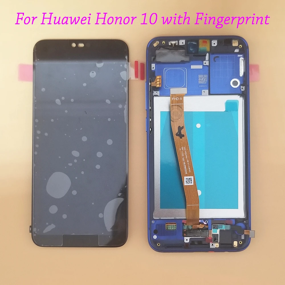 

Original LCD Screen with Fingerprint For Huawei Honor 10 honor10 LCD Display+Touch Screen Digitizer Assembly Replacement COL-L29
