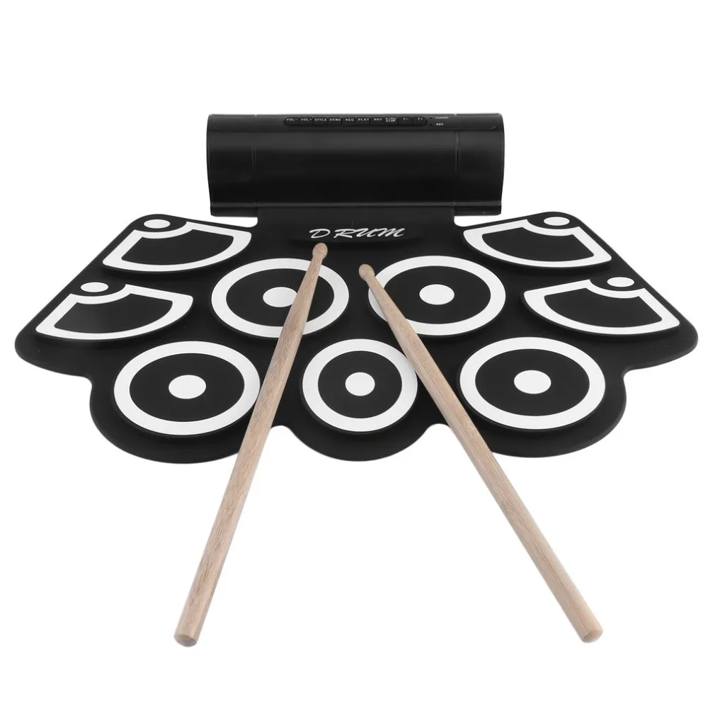 

Digital Electronic Drum Built In Speaker Portable Electronic Roll Drum Pad Professional Foldable Practice Instrument