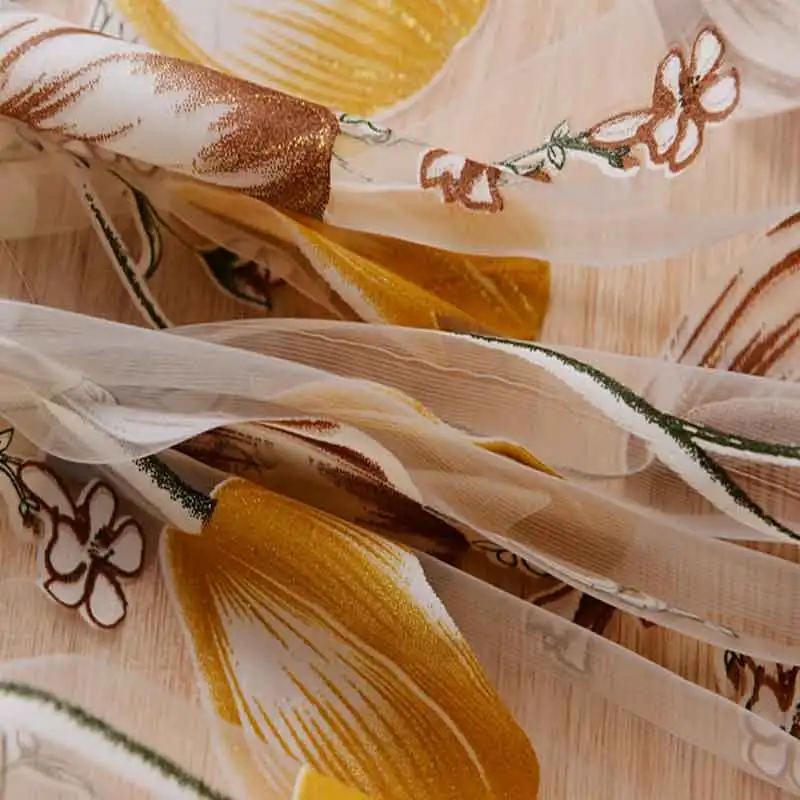 Tulip-Floral-Curtain-yellow