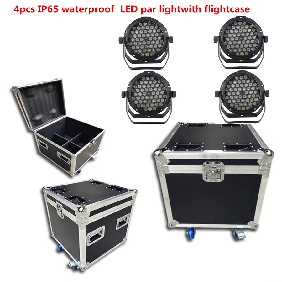 4X IP65 водонепроницаемый 54x6W led Par свет с flightcase RGBW RGB 3in1 ветряная мельница Теплый