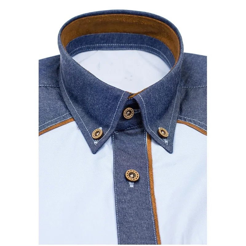 2019 Summer Thin Men s Casual Shirt Patchwork Lapel Casual Shirt Male Short Sleeve Big Size 4