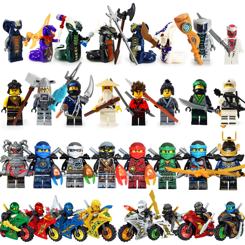 

MOC Ninja Model Building Block Figures Sharkman Garmadon Master Wu Gifts Ninjago Cole Jay Kai Zane Nya Lloy LegoINGlys Brick Toy