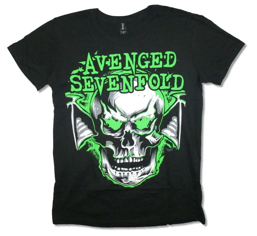 Avenged Sevenfold Зеленый Череп Мужская черная футболка Новый Официальный взрослых A7X 2019 модная футболка, 100% хлопок футболка