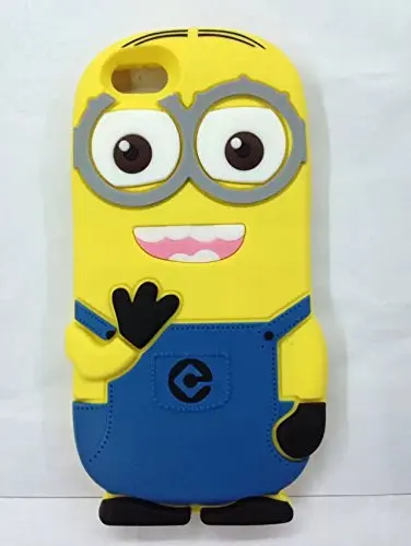Lovely 3d Cartoon Despicable Me 2 Soft Rubber Silicone Gel Case Cover for Iphone 6 --4.7 Inch (Two Eyes light blue) |
