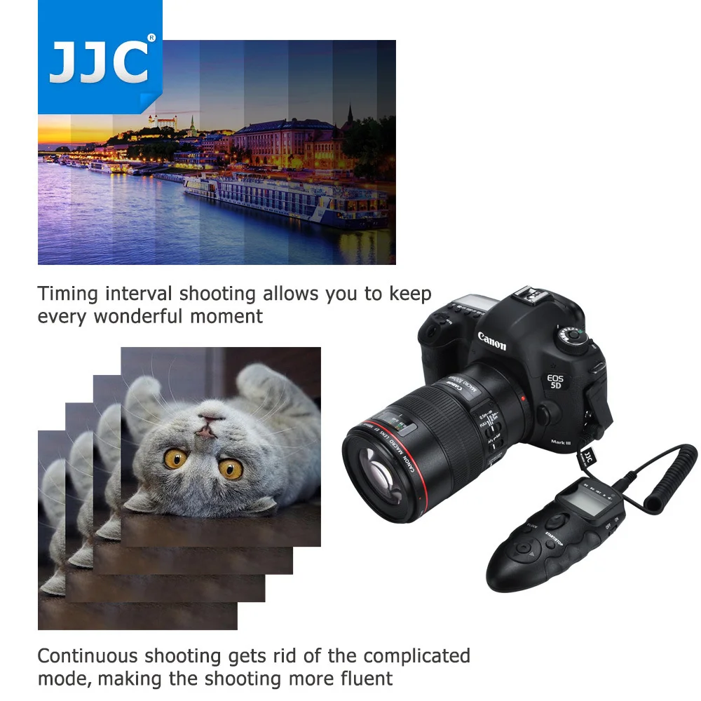 JJC беспроводной многофункциональный ЖК-Таймер Пульт дистанционного управления для Canon 5DS R 1DC 1D 5D 7D Mark II III 6D 5D2 5D3 как RS-80N3 TC-80N3