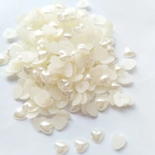 Free Shipping Ivory Craft ABS Imitation Half Heart Pearls Flatback Pearls Resin Scrapbook Beads Decorate Diy pearls