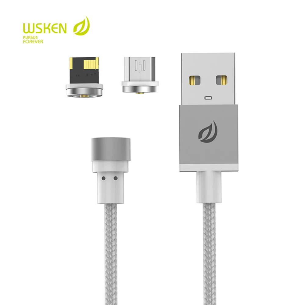 Оригинальный WSKEN x кабель Круглый Магнитный Micro USB IOS для зарядки и передачи данных