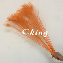 100 шт./упак. красивый натуральный Оранжевый окрашенные хвостовые перья павлина около 10-40 дюймов для украшения своими руками