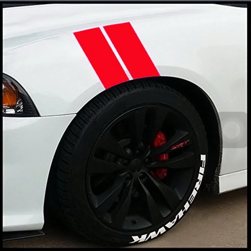 4Pcs Racing Fender Reflective Sticker Waterproof Car Stripe Decal Sticker Auto Body Decoration Stickers