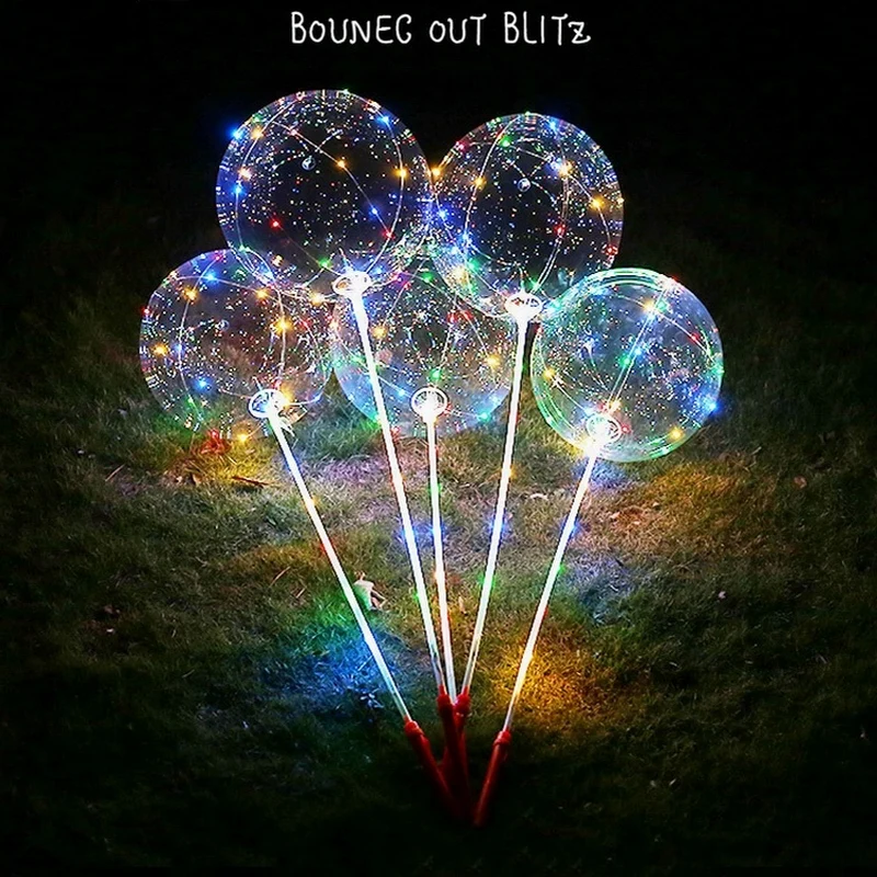 

New LED Balloons Bobo Balloon each set 18 inch Led Balloon + 80cm Rod + 3m Led line and handle battery box