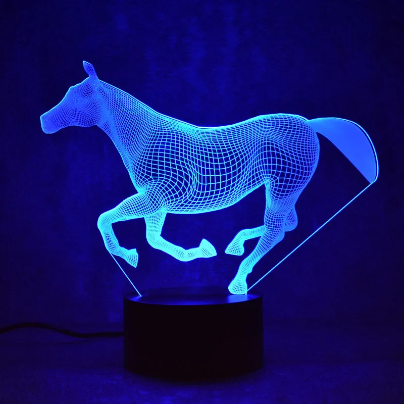 Running Horse 3D Lamp Multi Color Changing Led Table Lamps For Baby