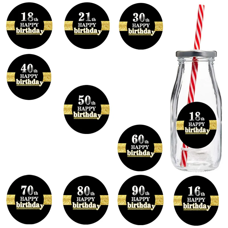 1 шт. 6,5*6,5 см 16 18 21 30 40 50 60 70 80 90th наклейки с днем рождения Юбилей вечерние подарок на день рождения, Декор детские игрушки Пастер