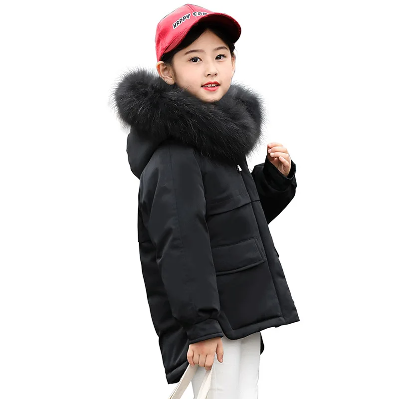 

2018 New Girl Winter Coat Cotton-padded Children Winter Jacket Kids Warm Thick Hooded Outwear For Teenage