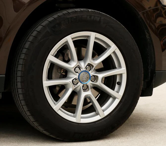 4 шт., покрытие для автомобильных колес, стандартное декоративное кольцо, яркая полоса для Audi Q5Q3Q7A8A3/A4LA1A2A5A7, новое A6L модифицированное 18 Q5L, аксессуары - Название цвета: 4PCS for Audi Blue