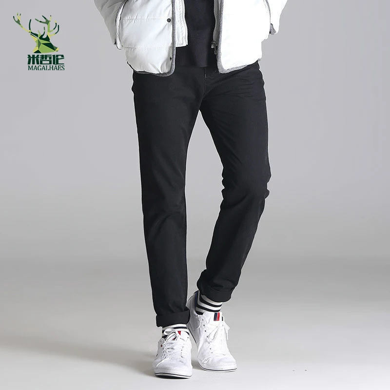 Winter New Thicken Men Pants with plush Straight More than