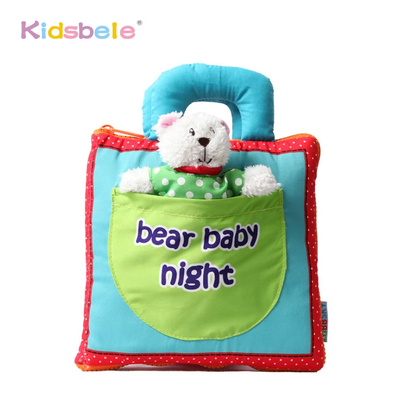 Обучающие Игрушки для раннего развития, Мягкая Книга Dear Baby Night Quiet Book Para Bebe, игрушки для новорожденных, познавательная книга