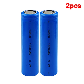 

Centechia 2 pcs High Capacitance 14500 Battery 3.7V 1300mAh Rechargeable Battery for Led Flashlight Batery Batteryest